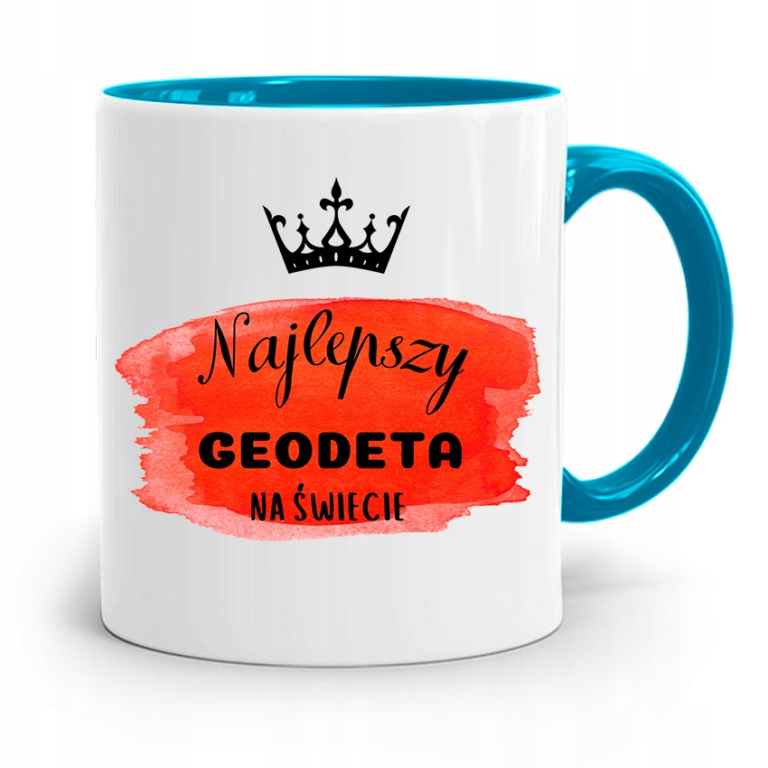 Kubek Błękitny Dla Geodety Najlepszy Na Świecie Z Nadrukiem Ze Zdjęciem