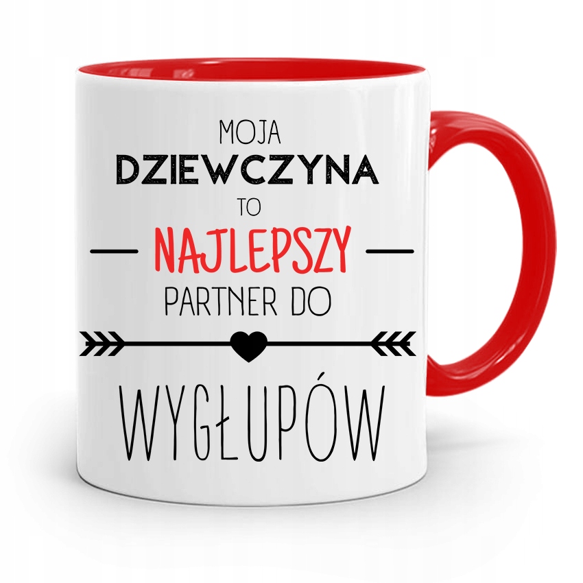 Kubek Czerwony Dla Dziewczyny Najlepszy Partner Z Nadrukiem Ze Zdjęciem