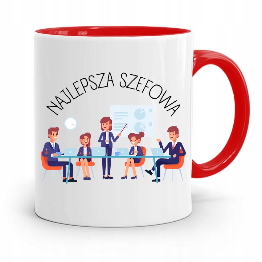 Kubek Czerwony Dla Szefowej Najlepsza Szefowa Z Nadrukiem Ze Zdjęciem