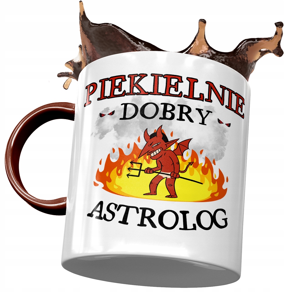 Kubek Bordowy Dla Astrolog Piekielnie Dobry Z Nadrukiem Ze Zdjęciem
