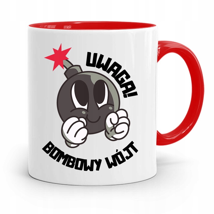 Dla Wójta Kubek Czerwony Uwaga Bombowy Wójt Z Nadrukiem Ze Zdjęciem