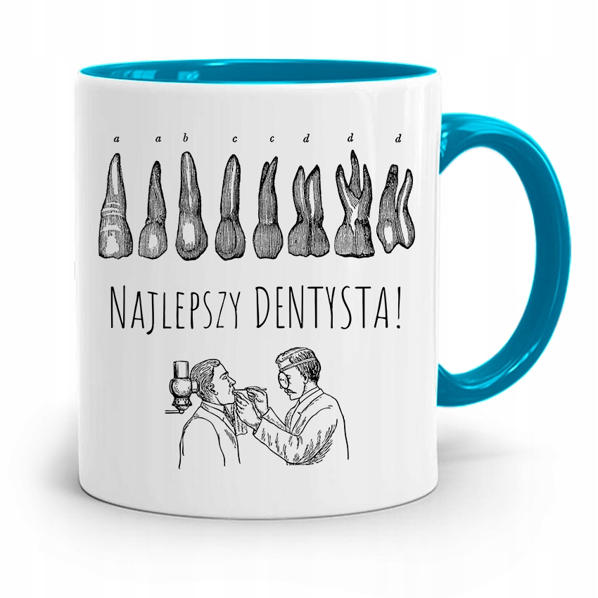 Kubek Błękitny Prezent Dentysty Najlepszy Dentysta Z Nadrukiem Ze Zdjęciem