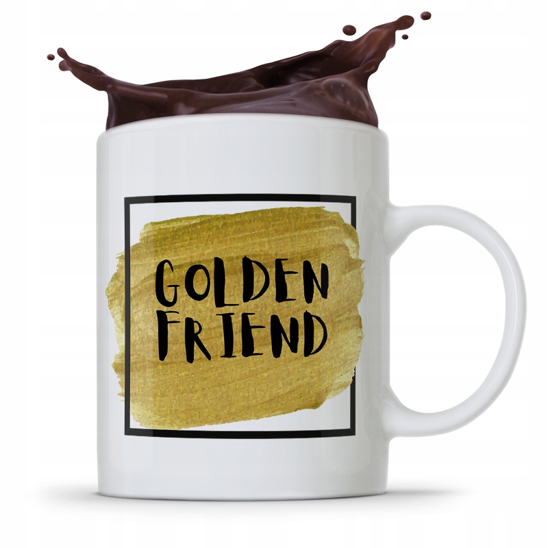 Kubek Prezent Dla Przyjaciela Golden Friend Z Nadrukiem Ze Zdjęciem