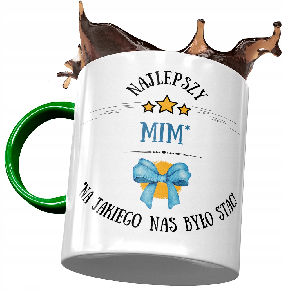 Kubek Zielony Dla Mima Najlepszy Mim Z Nadrukiem Ze Zdjęciem