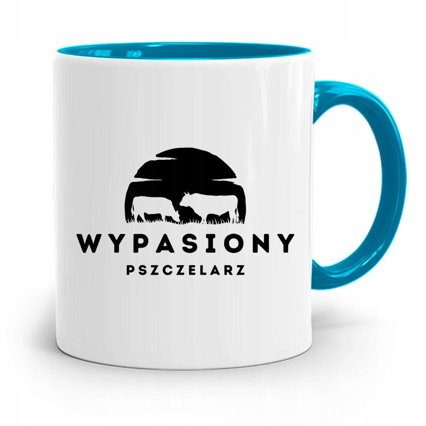 Kubek Błękitny Dla Pszczelarza Wypasiony Prezent Z Nadrukiem Ze Zdjęciem