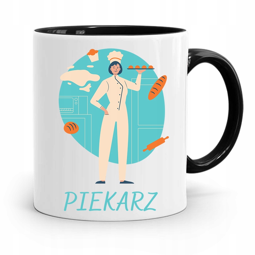 Kubek Czarny Prezent Dla Kucharza Kucharki Piekarz Z Nadrukiem Ze Zdjęciem