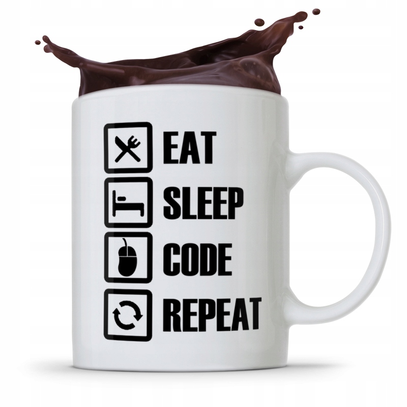 Kubek Informatyka Programisty Eat Sleep Repeat Z Nadrukiem Ze Zdjęciem