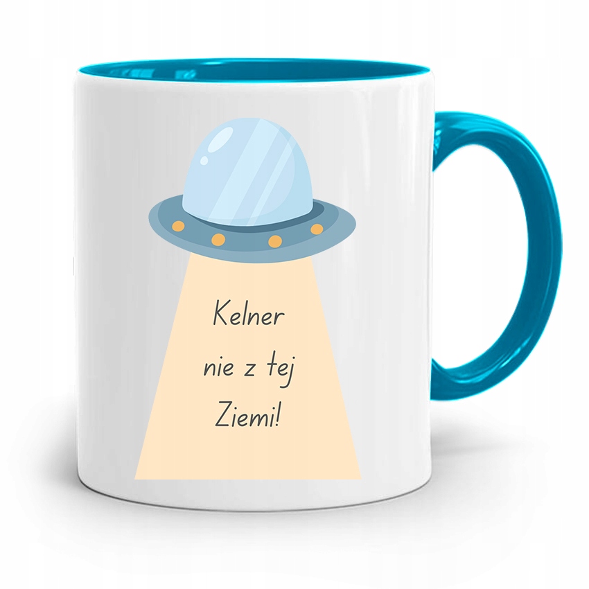 Dla Kelnera Kubek Błękitny Kelner Nie Z Tej Ziemi Z Nadrukiem Ze Zdjęciem