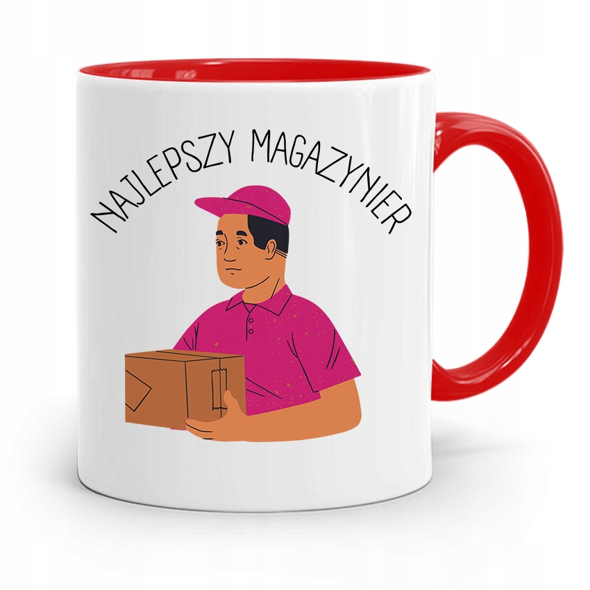 Kubek Czerwony Dla Magazyniera Najlepszy Prezent Z Nadrukiem Ze Zdjęciem