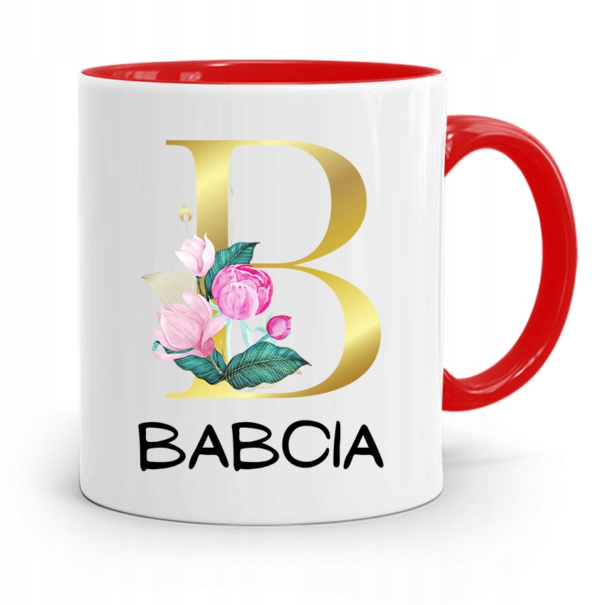 Kubek Czerwony Dla Babci Babcia Z Nadrukiem Ze Zdjęciem