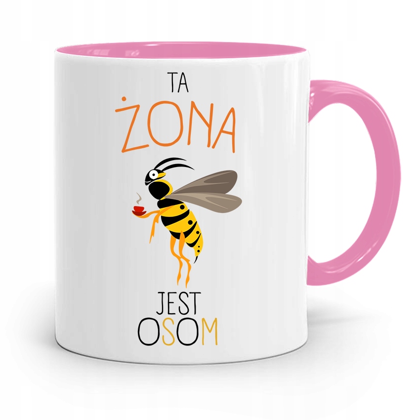 Kubek Różowy Dla Dziewczyny Żony Jest Osom Z Nadrukiem Ze Zdjęciem