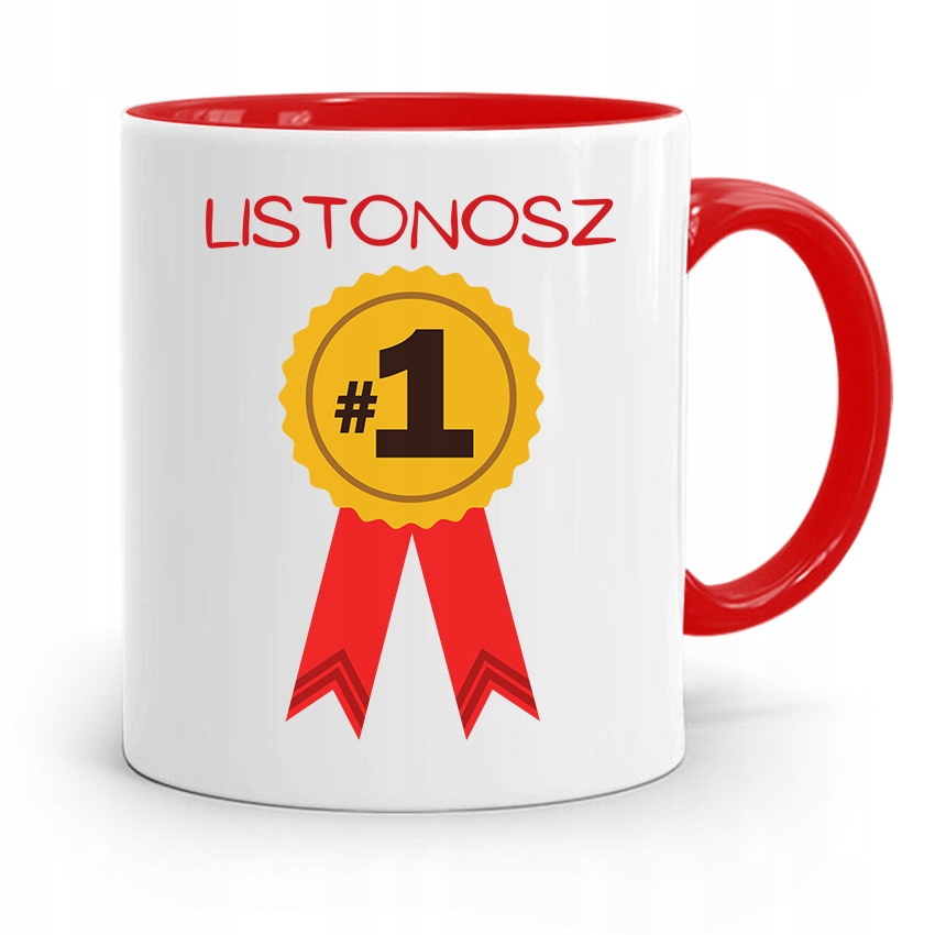 Kubek Czerwony Prezent Dla Listonosza Numer Jeden Z Nadrukiem Ze Zdjęciem