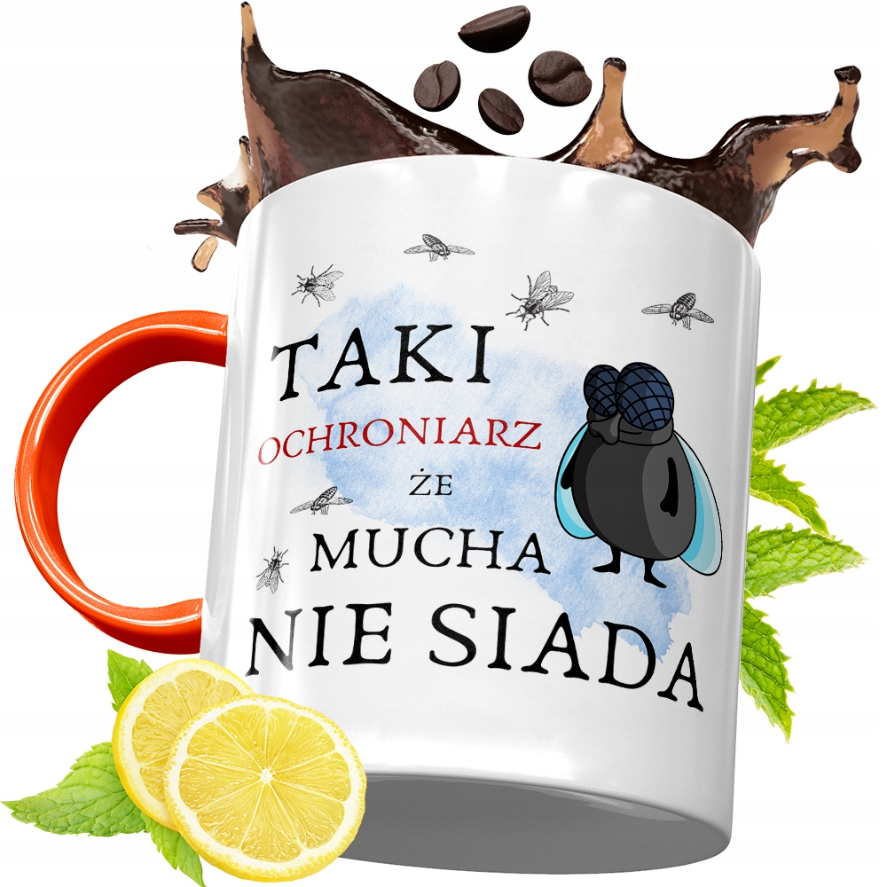 Kubek Pomarańczowy Dla Ochroniarza Prezent Z Nadrukiem Ze Zdjęciem