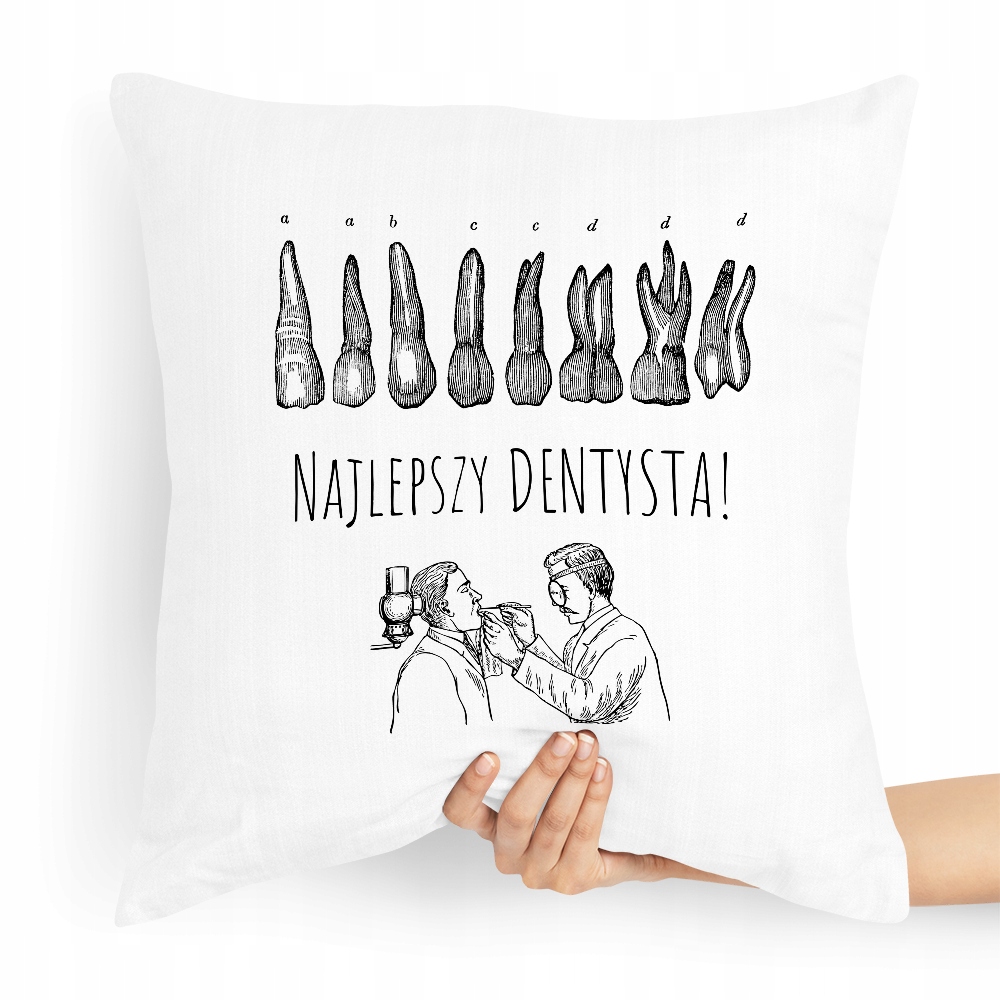 Poduszka Prezent Dla Najlepszego Dentysty Świata Z Nadrukiem Ze Zdjęciem