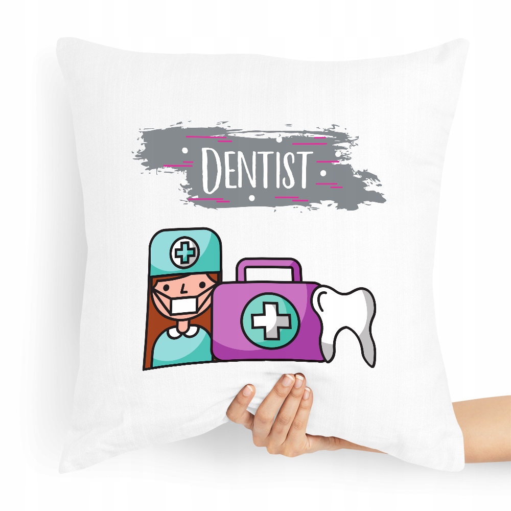 Poduszka Prezent Dla Najlepszego Dentysty Świata Z Nadrukiem Ze Zdjęciem