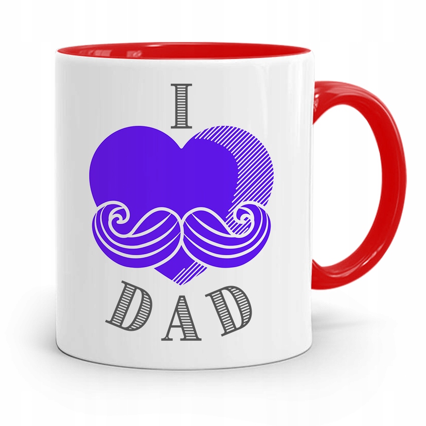 Kubek Czerwony Dla Taty Ojca I Love Dad Prezent Z Nadrukiem Ze Zdjęciem