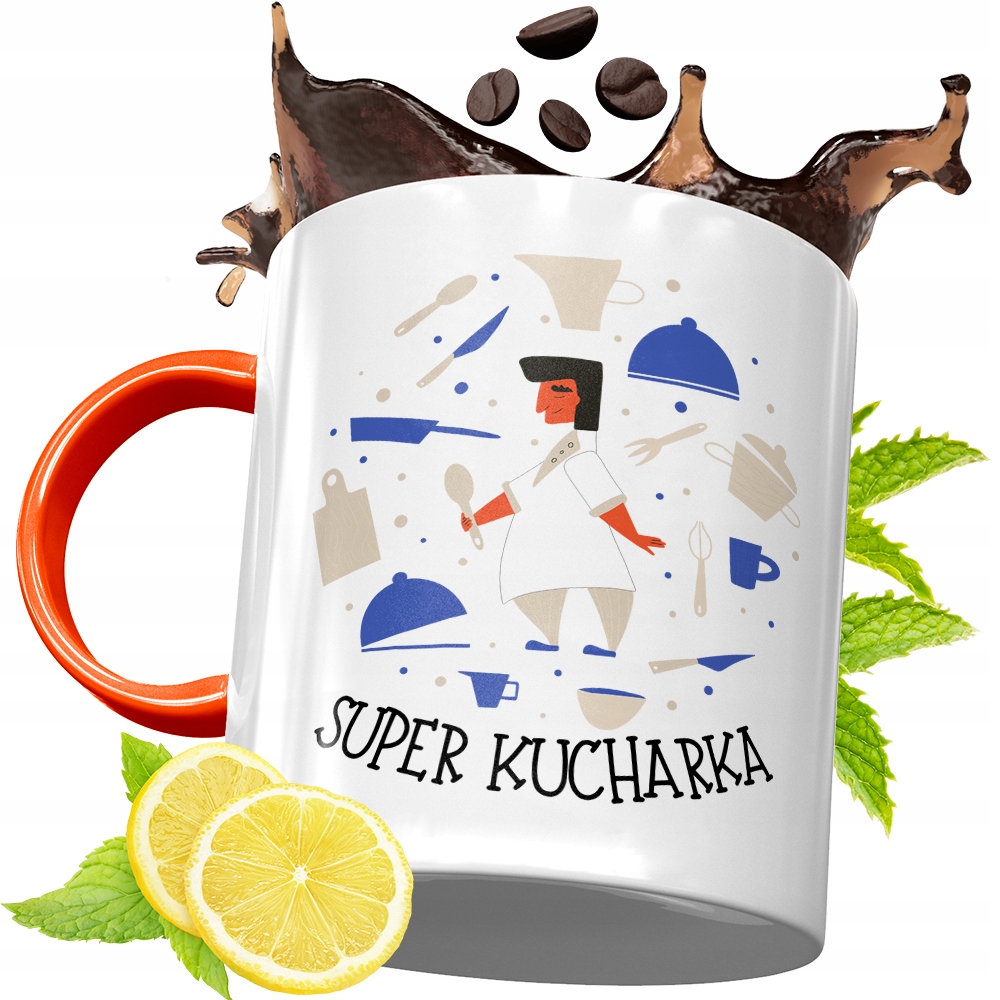 Kubek Pomarańczowy Dla Kucharza Idealny Prezent Z Nadrukiem Ze Zdjęciem