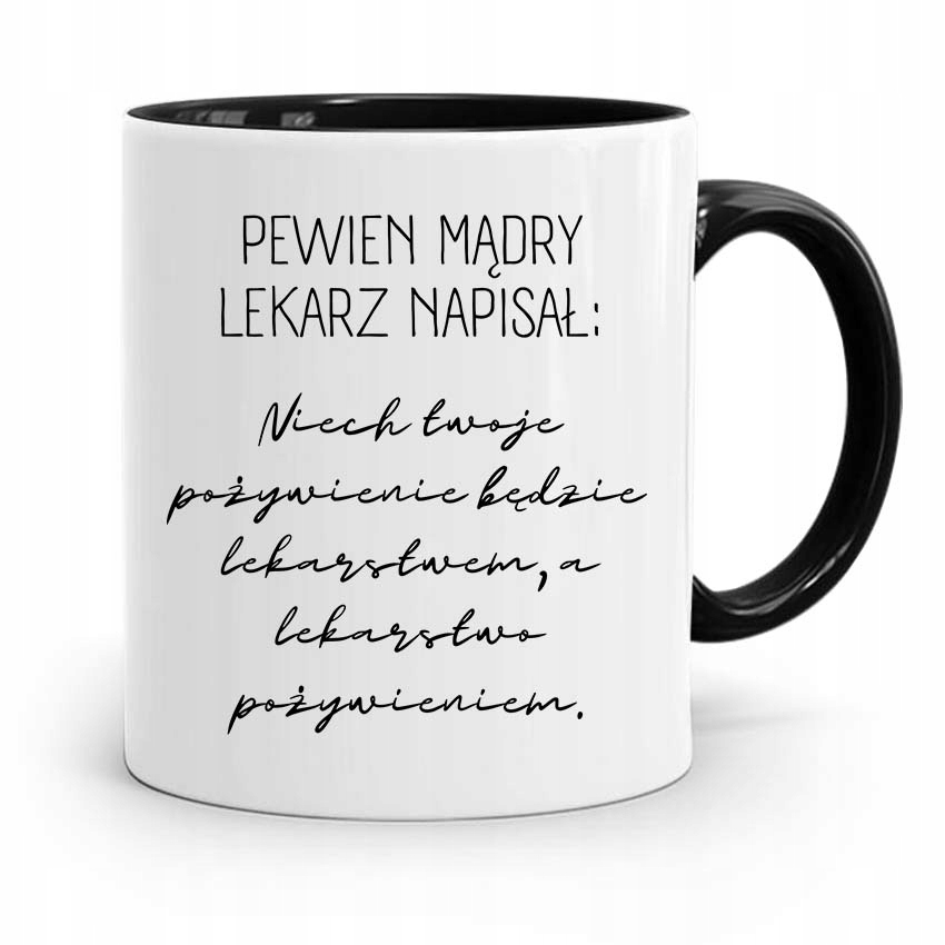 Kubek Czarny Dla Doktora Pewien Lekarz Napisał Z Nadrukiem Ze Zdjęciem