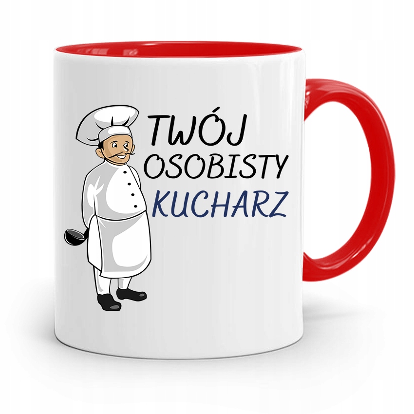 Kubek Czerwony Dla Kucharza Osobisty Kucharz Z Nadrukiem Ze Zdjęciem