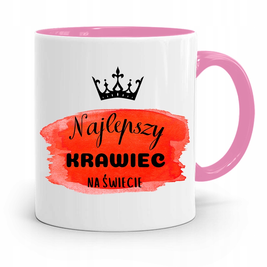 Kubek Różowy Krawca Krawcowej Najlepszy Krawiec Z Nadrukiem Ze Zdjęciem