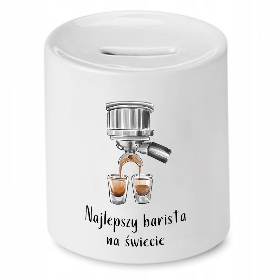 Dla Baristy Prezent Skarbonka Najlepszy Na Świecie Z Nadrukiem Ze Zdjęciem