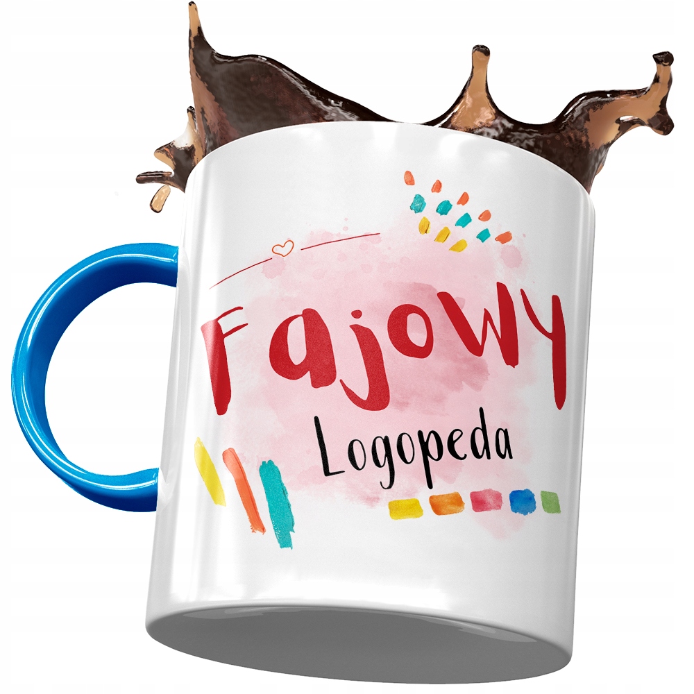 Kubek Błękitny Dla Logopedy Fajowy Logopeda Z Nadrukiem Ze Zdjęciem