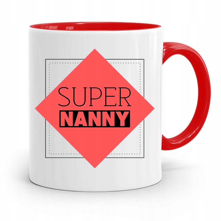 Dla Niani Opiekunki Kubek Czerwony Na Prezent Z Nadrukiem Ze Zdjęciem