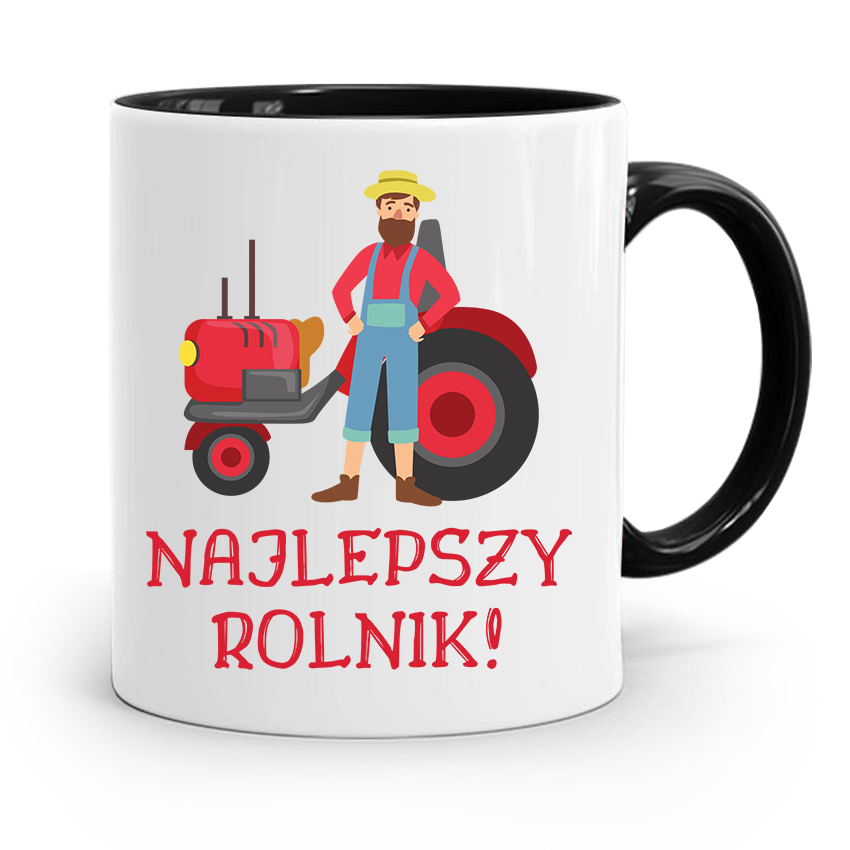 Dla Rolnika Kubek Czarny Najlepszy Rolnik! Prezent Z Nadrukiem Ze Zdjęciem