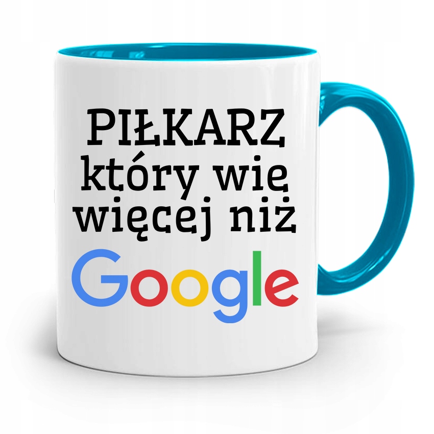 Kubek Błękitny Dla Piłkarza Zawodnika Wie Więcej Z Nadrukiem Ze Zdjęciem