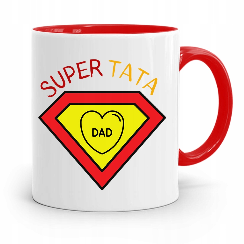Kubek Czerwony Dla Taty Ojca Super Tata Prezent Z Nadrukiem Ze Zdjęciem