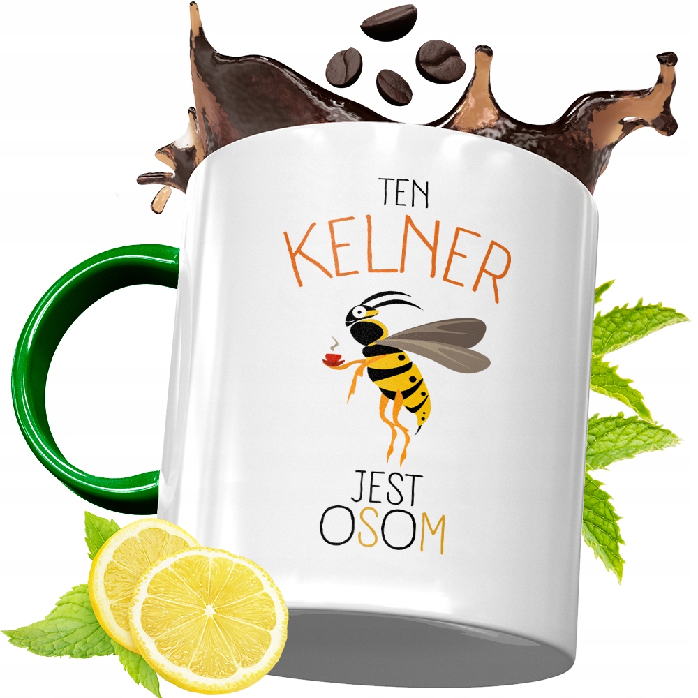 Kubek Zielony Dla Kelnera Kelnerki Na Prezent Z Nadrukiem Ze Zdjęciem