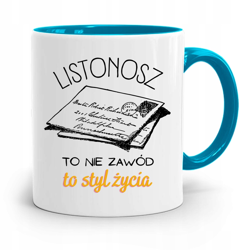 Kubek Błękitny Prezent Dla Listonosza To Styl Z Nadrukiem Ze Zdjęciem