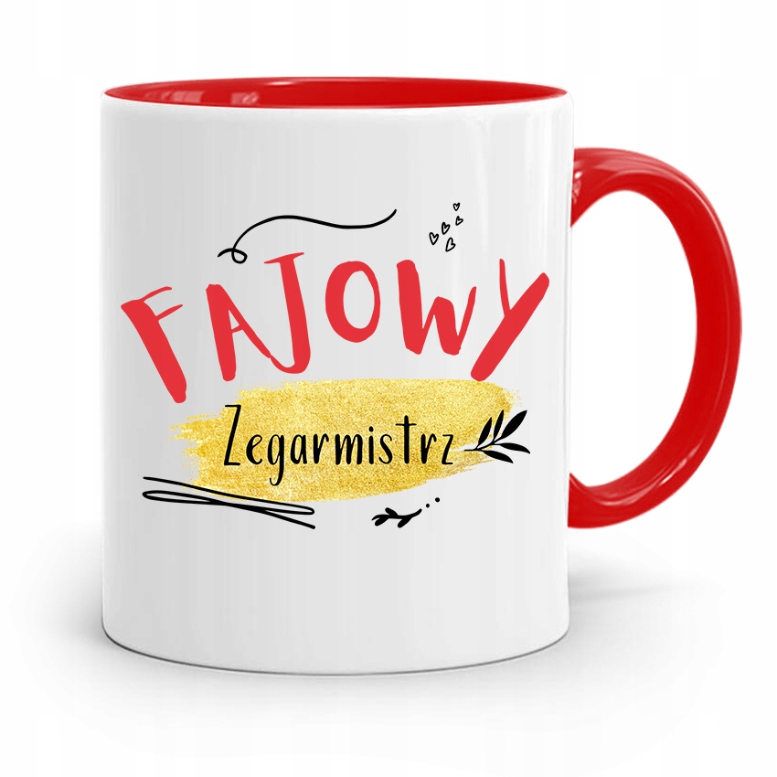 Kubek Czerwony Zegarmistrza Fajowy Zegarmistrz Z Nadrukiem Ze Zdjęciem