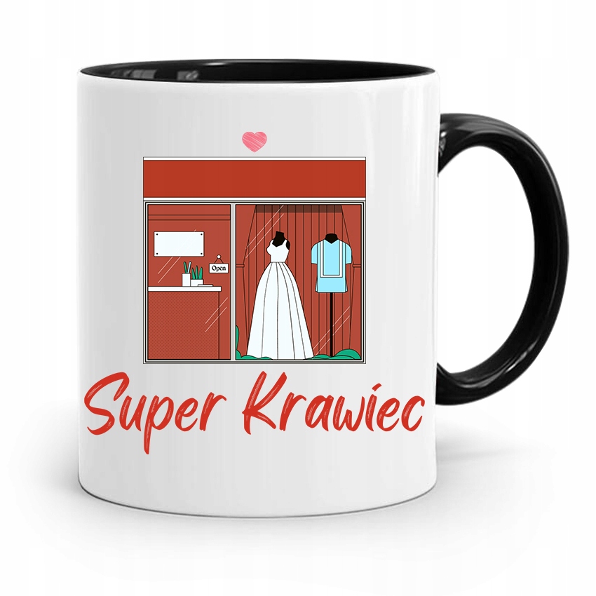 Kubek Czarny Dla Krawca Super Krawiec Prezent Z Nadrukiem Ze Zdjęciem