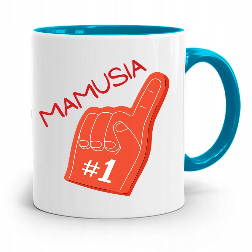 Kubek Błękitny Dla Mamy Mama Numer Jeden Z Nadrukiem Ze Zdjęciem