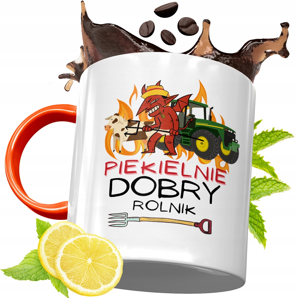 Kubek Pomarańczowy Dla Rolnika Prezent Z Nadrukiem Ze Zdjęciem