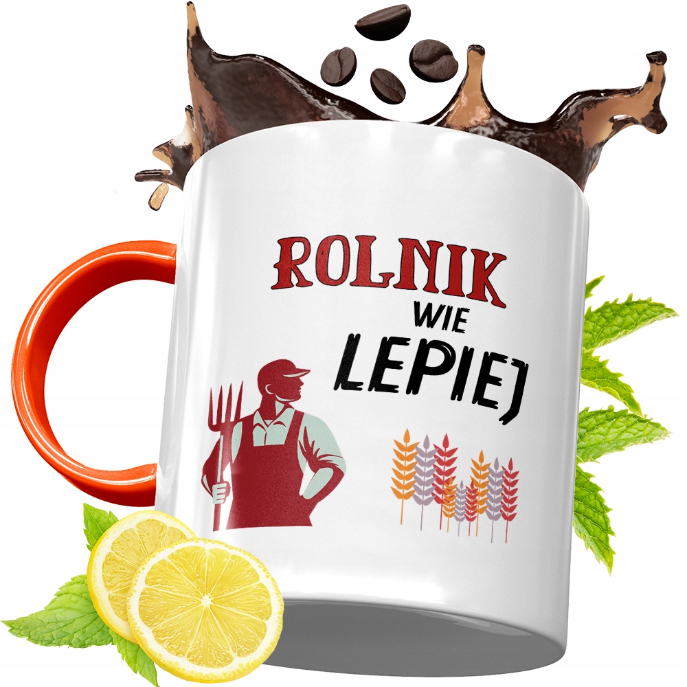 Kubek Pomarańczowy Dla Rolnika Prezent Z Nadrukiem Ze Zdjęciem