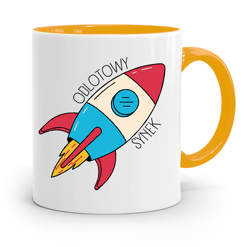 Kubek Żółty Prezent Dla Syna Odlotowy Synek Z Nadrukiem Ze Zdjęciem