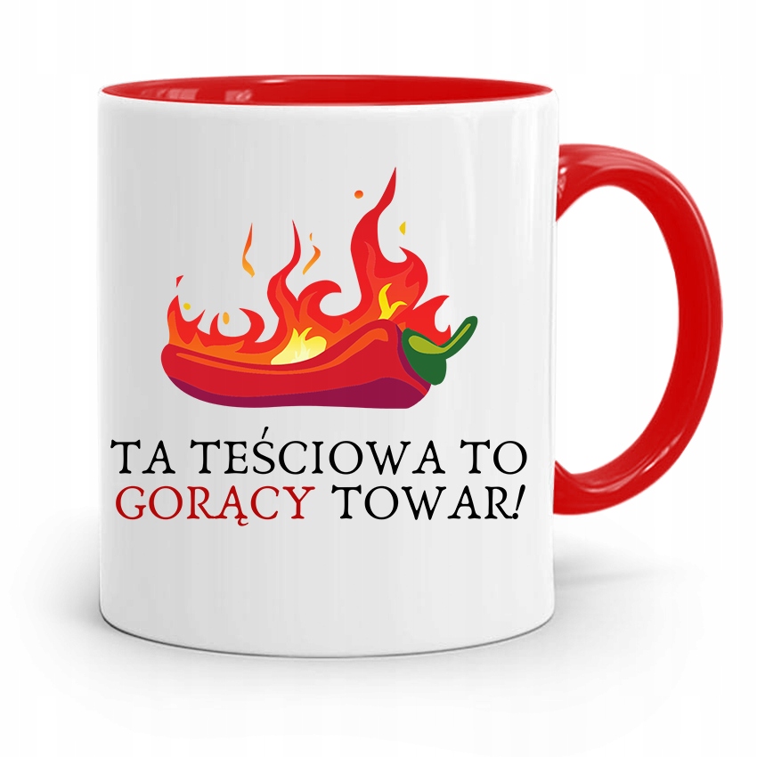 Kubek Czerwony Teściowej Mamy Gorący Towar Prezent Z Nadrukiem Ze Zdjęciem