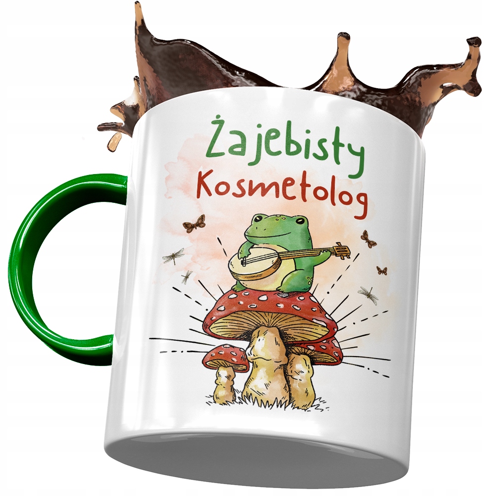 Kubek Zielony Dla Kosmetologa Żajebisty Prezent Z Nadrukiem Ze Zdjęciem