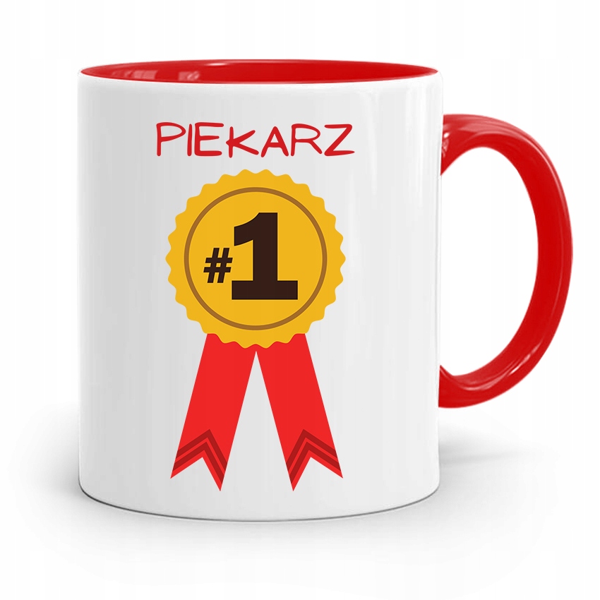 Kubek Czerwony Dla Piekarza Piekarz Numer Jeden Z Nadrukiem Ze Zdjęciem