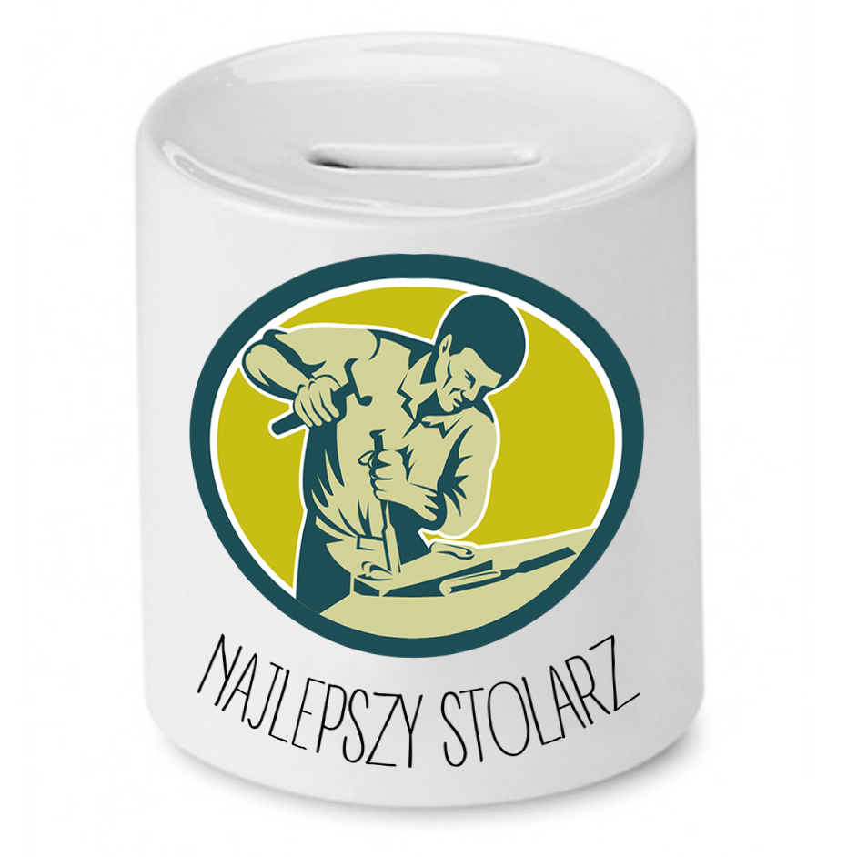Skarbonka Prezent Dla Stolarza Najlepszy Stolarz Z Nadrukiem Ze Zdjęciem