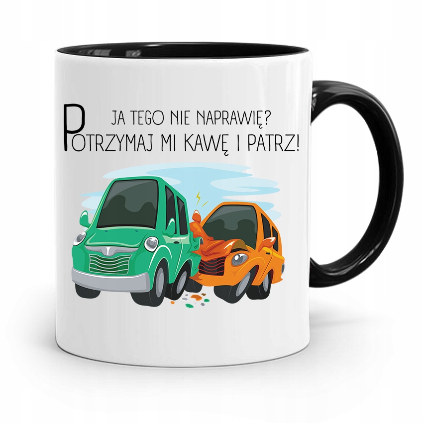 Kubek Czarny Dla Mechanika Ja Tego Nie Naprawię? Z Nadrukiem Ze Zdjęciem