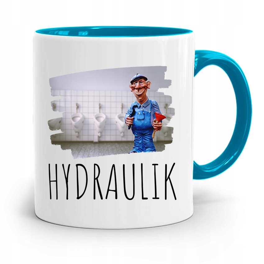 Kubek Błękitny Prezent Dla Hydraulika Hydraulik Z Nadrukiem Ze Zdjęciem