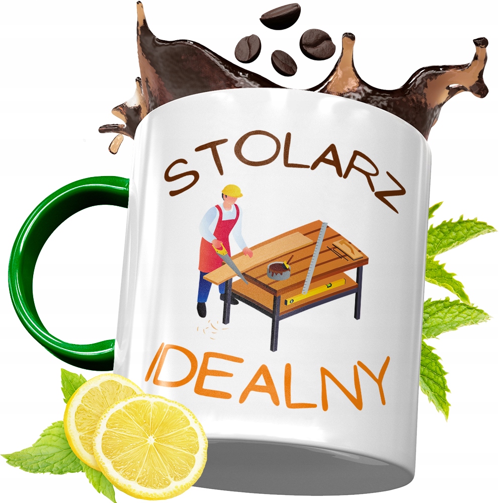 Kubek Zielony Dla Stolarza Na Urodziny Prezent Z Nadrukiem Ze Zdjęciem