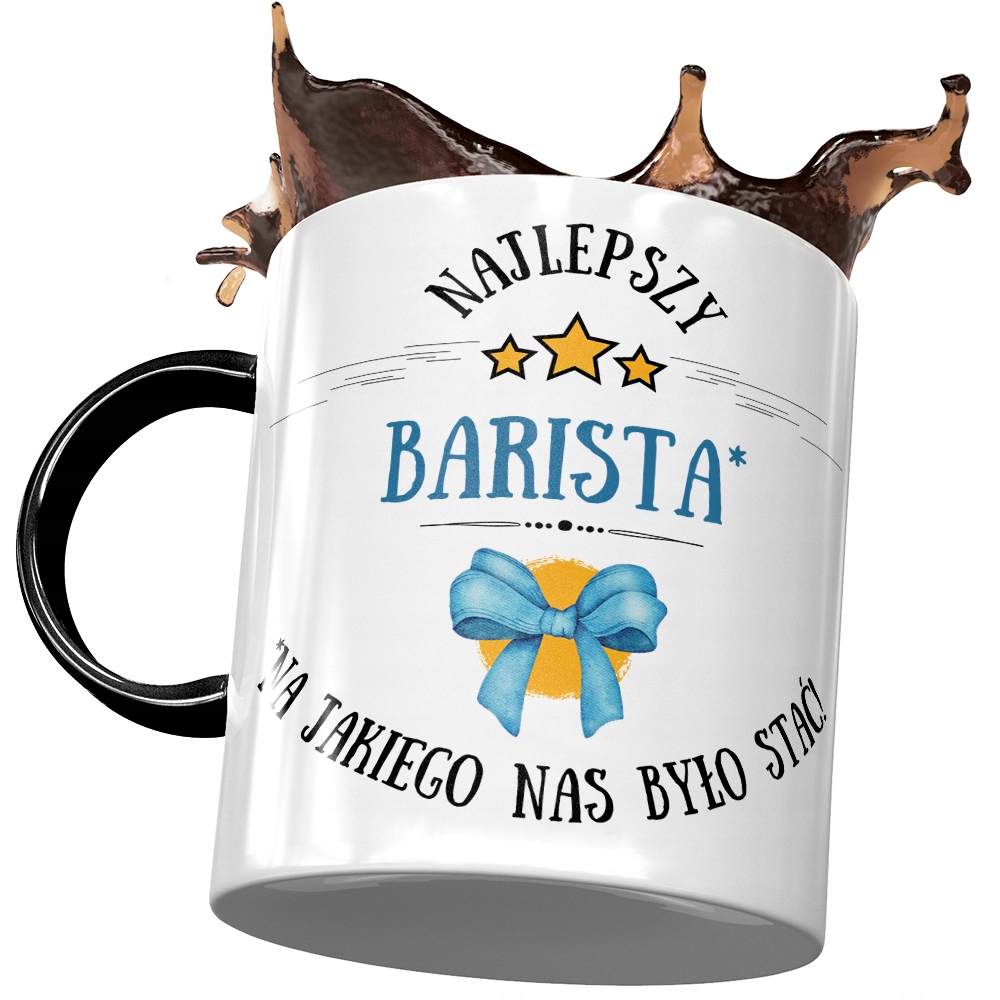 Kubek Czarny Dla Baristy Najlepszy Barista Prezent Z Nadrukiem Ze Zdjęciem