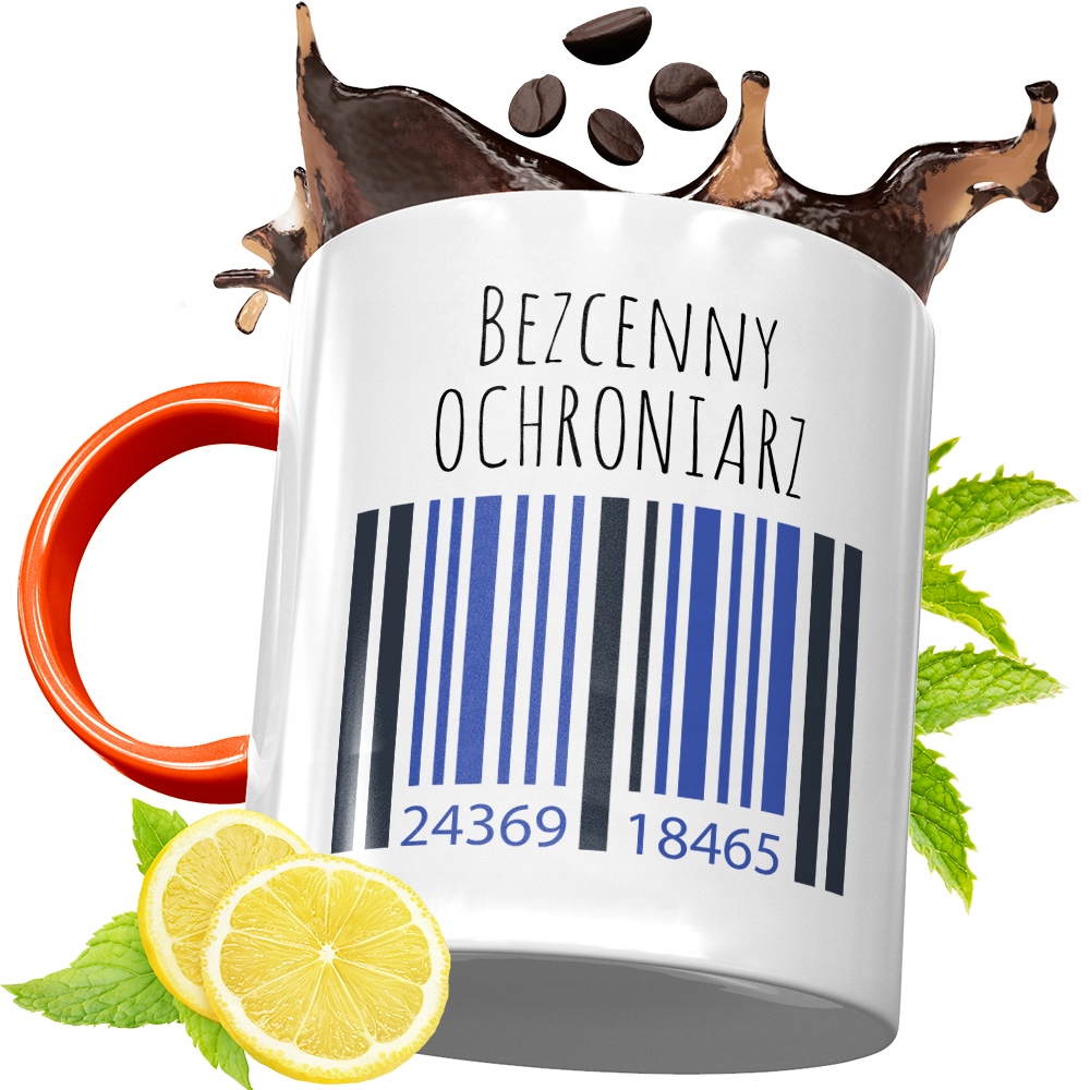 Kubek Pomarańczowy Dla Ochroniarza Prezent Z Nadrukiem Ze Zdjęciem