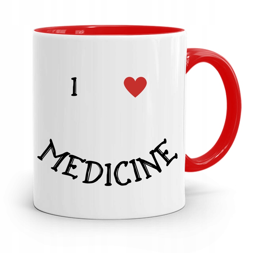 Kubek Czerwony Dla Doktora I Love Medicine Z Nadrukiem Ze Zdjęciem