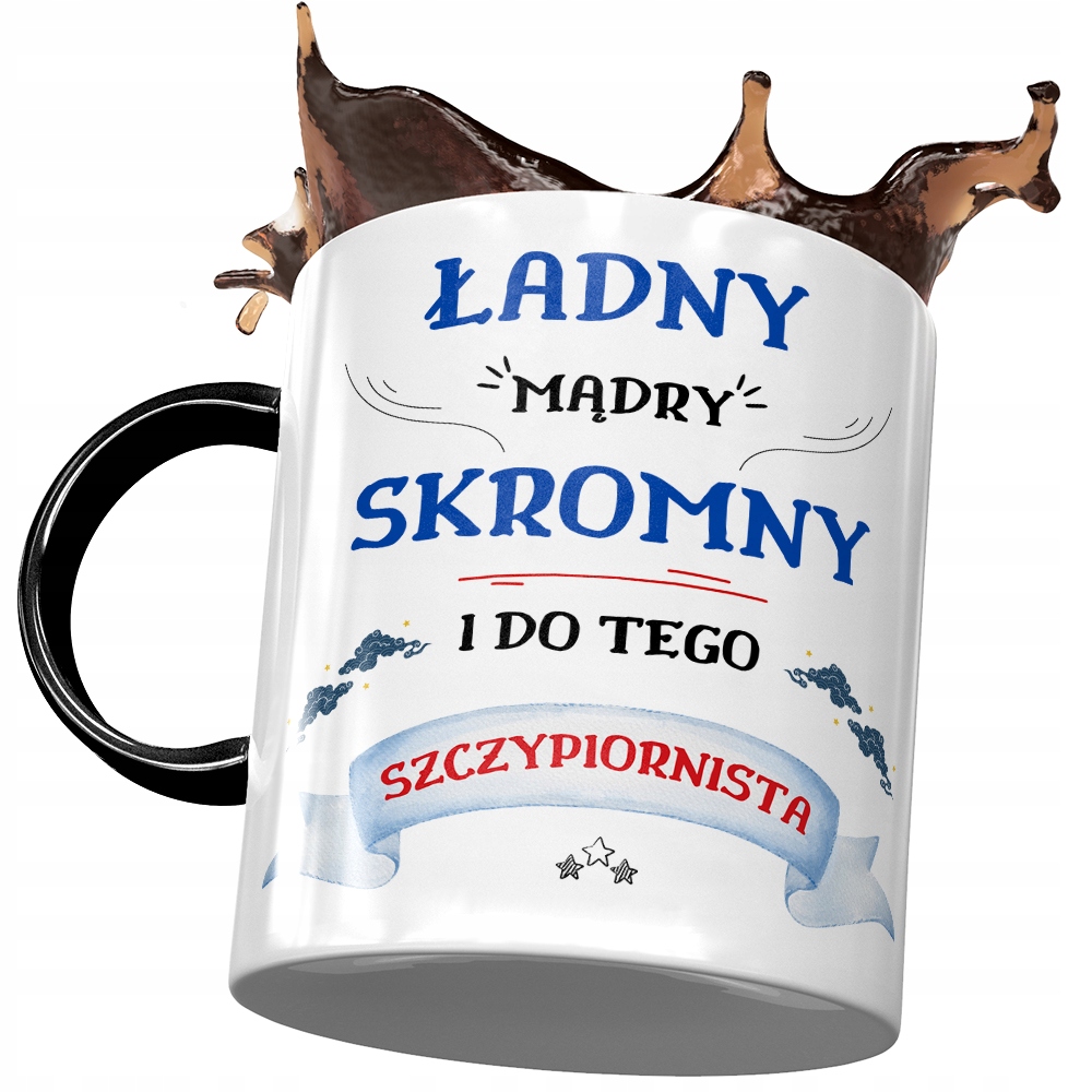 Kubek Czarny Dla Szczypiornisty Ładny Mądry Kubek Z Nadrukiem Ze Zdjęciem