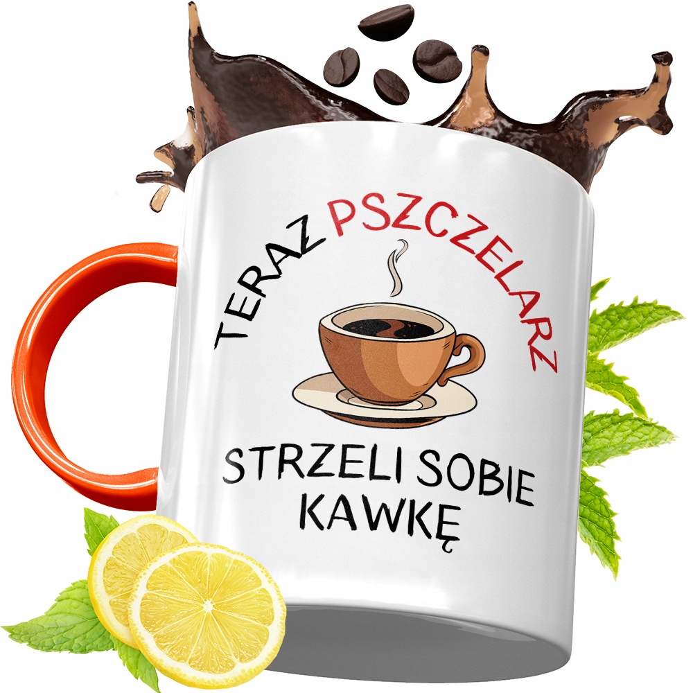 Kubek Pomarańczowy Dla Pszczelarza Prezent Z Nadrukiem Ze Zdjęciem